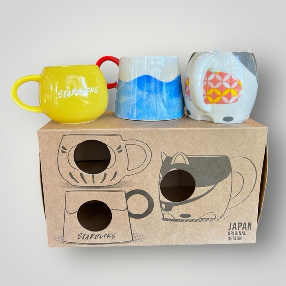 Starbucks Japan 2024 Summer New Mug Set Mt. Fuji Daruma Komainu Collectible New - Picture 2 of 7